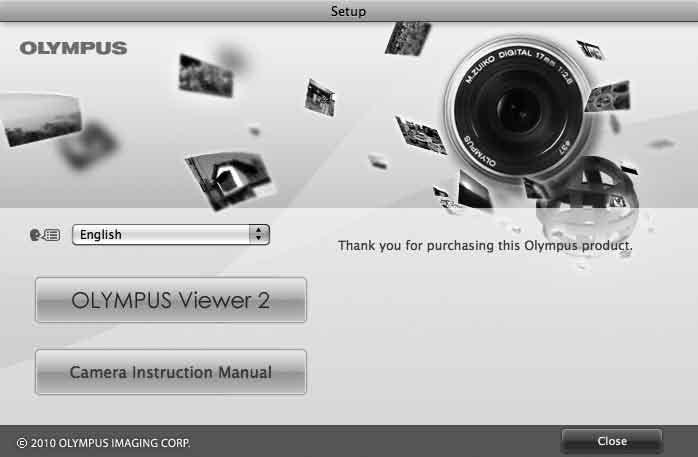 4 Telepítse az OLYMPUS Viewer 2 és az ib számítógépes szoftvert. A telepítés megkezdése előtt ellenőrizze a rendszerkövetelményeket.