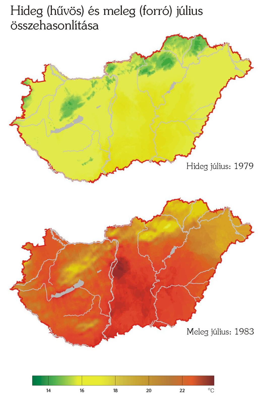 Júliusi középhımérséklet Hideg (hővös)