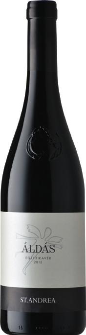 Vörösbor a ház ajánlásával / Red wine recommended by the house Vörösborok / Red Wines St. Andrea Áldás (Egri Bikavér) 2015 Eger Érett meggy, cseresznye, finom füst és babér.