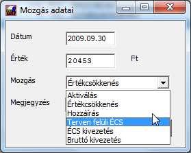 A Törölt bejegyzések vissza gombbal visszaállíthatja valamennyi, az adott eszköz részletező kartonról törölt bejegyzést.