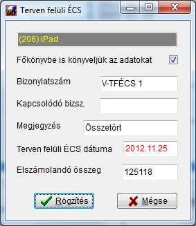 Jelölje ki a listában azokat az eszközöket, amelyekre szeretne elszámoltatni értékcsökkenést. Megnyomhatja a Mindet jelöl illetve az Egyik sem gombot, ekkor a teljes lista állapotát válthatja.