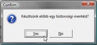 Amennyiben a program olyan tételt talál, ami nem könyvelhető számlára van előírva, netán féllábas vagy más miatt nem vihető fel, erre figyelmeztet és egyúttal ráállítja a sormutatót: Ilyenkor a