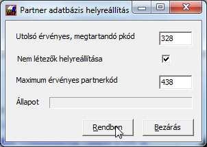 sérült vevőtörzs helyreállítás: ebben a menüpontban ténylegesen sérült fájl esetén van lehetőség arra, hogy a meglévő, sérülésmentes adatok kinyerhetőek legyenek, míg a sérült fájlrész levágásra