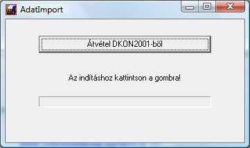 2.3 Korábbi adatok átvétele a DKON2001 programból Azok a felhasználóink, akik a DKON2001 programról állnak át erre, a már rögzített adatokat átvehetik, a Beállítások menü \ Adatátvétel DKON-ból