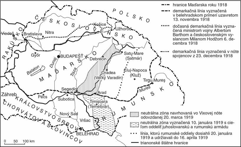 Mapy Vojenská výprava maďarskej Červenej armády na