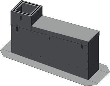 Hangcsillapító talpazat 18 db, nyeregtetőre max. 45, magasság kialakítástól függően: 408-880 mm 334 000 RC+POC 1* Illesztő lemez szellőzőkürtőhöz (egyedileg, a megadott mérete készül) egyedi ár!