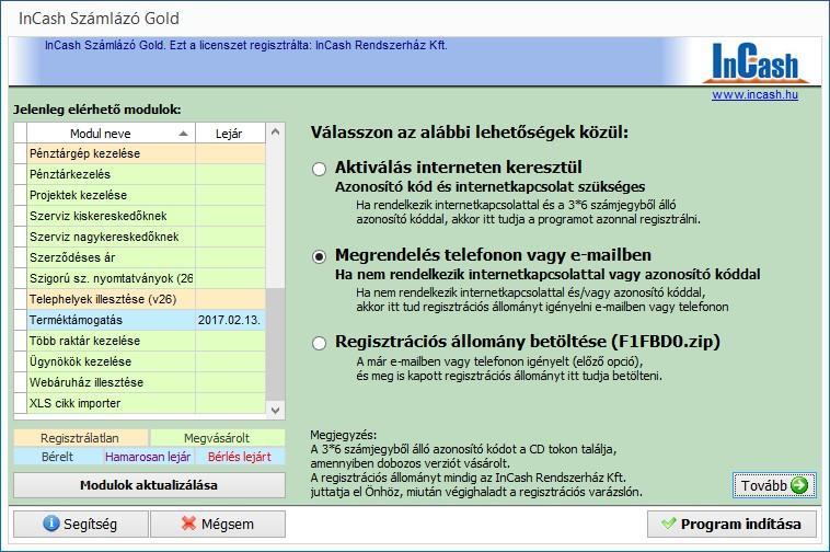 TELEPÍTÉS ÉS ÜZEMBEHELYEZÉS Regisztráció 2.