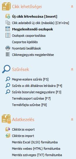 ADATTÁRAK FELTÖLTÉSE Cikktörzs feltöltése - szlpk csprtsítása: bármely szlpt növekvő vagy csökkenő srba rendezhet ha rákattint a fejlécén.