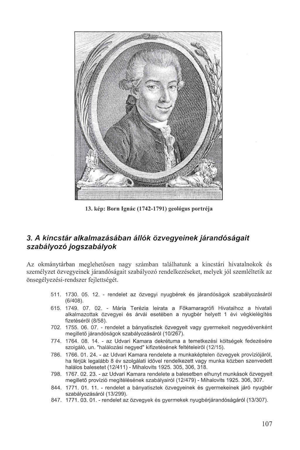13. kép: Born Ignác (1742-1791) geológus portréja 3.