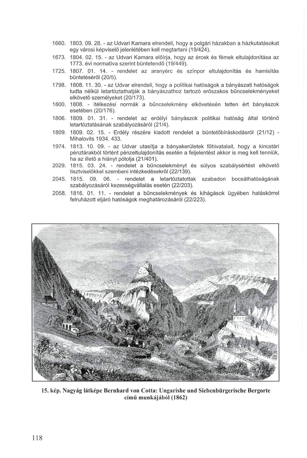 1660. 1803. 09. 28. - az Udvari Kamara elrendeli, hogy a polgári házakban a házkutatásokat egy városi képviselő jelenlétében kell megtartani (19/424). 1673. 1804. 02. 15.