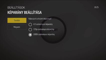 Beállítások Televízió Képarány beállítása A képarány beállításával kiválaszthatja a TV-nézéshez legoptimálisabb képarányt és felbontást.