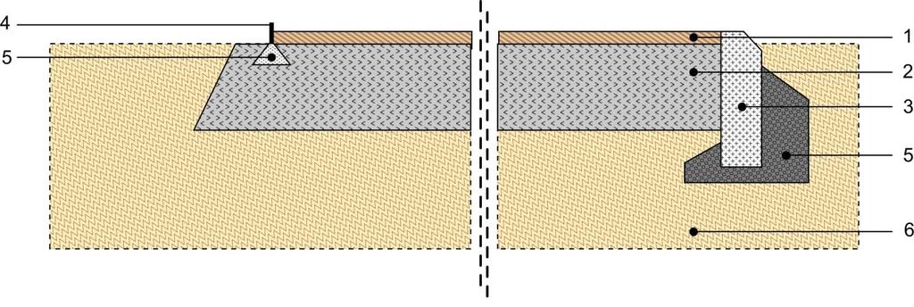 ALÉPÍTMÉNY Alépítmények és burkolatkialakítások különböző terheléseknél és felhasználáskor GYALOGOS FORGALOMRA 1. Stabilizer burkolat tömörítve 5 cm (lazán 6,5 cm) 2.