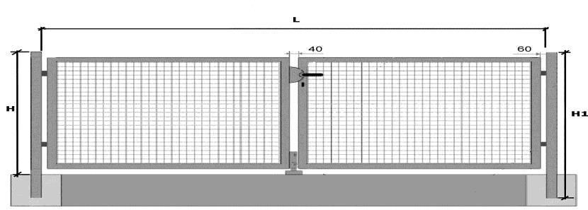 Egyszárnyú kapu BJ kapukeret: JAKL (zártszelvény) profil 40x40mm oszlop: JAKL (zártszelvény) profil (60x60 mm, 80x80mm) kitöltések: