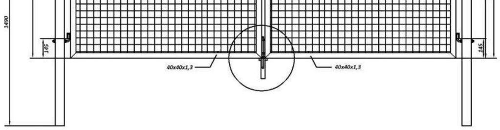 : 76/2 mm köroszlop Kapukeret : zártszelvény 40x40 mm Kitöltés : ponthegesztett háló 0x0x4 mm Felületi módosítás: ZN + PVC (RAL600) KAPU ECO 00 X 3600 ECO KAPUMÉRET (m x sz) mm Egyszárnyú ECO