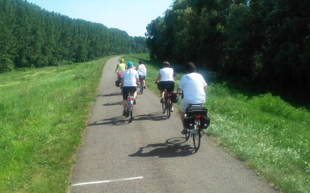 Poroszlói szabad strandig kisebb pihenők közbeiktatásával érkeztünk meg, majd egy frissítő fürdés és egy kiadós ebéd elfogyasztása után megnéztük a Tisza-tavi Ökocentrumot.