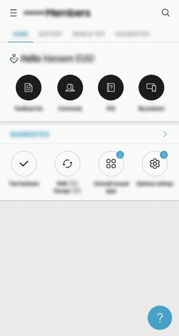 Alkalmazások és funkciók Samsung Members Samsung Members támogatási szolgáltatásokat nyújt az ügyfelek részére, például segít diagnosztizálni a készülék problémáit, és használatával a felhasználók