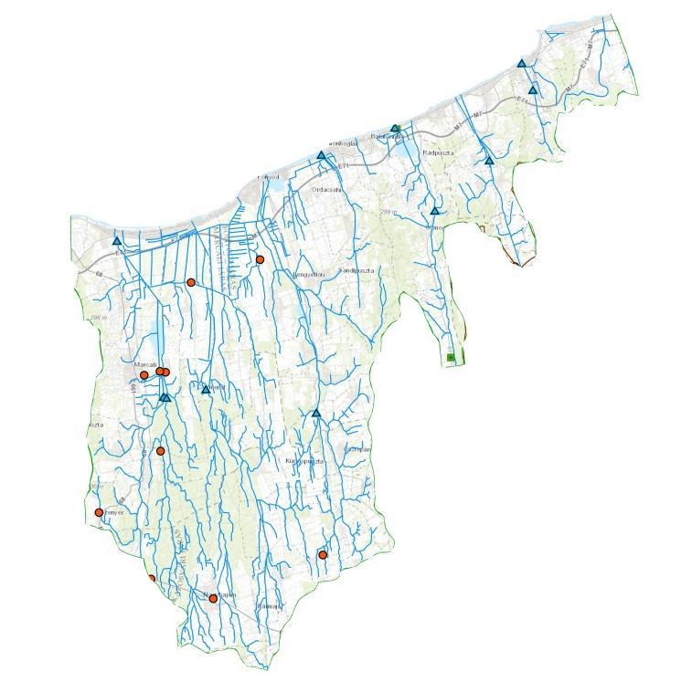 Vízrajzi monitoring bemutatása A DDVIZIG a működési területén a Balaton D-i vízgyűjtőjén felszíni, felszín közeli és meteorológiai állomásokat üzemeltet.