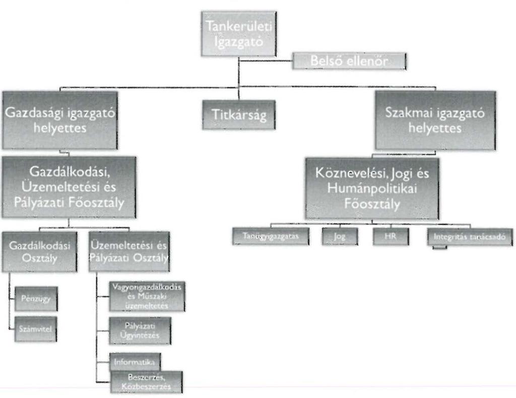 A főosztályok nem ö nál ló szervezeti jogállású osztályokra tagozódnak, a főosztályokat a gazdasági igazgatóhelyettes és a szakmai igazgatóhelyettes vezeti.