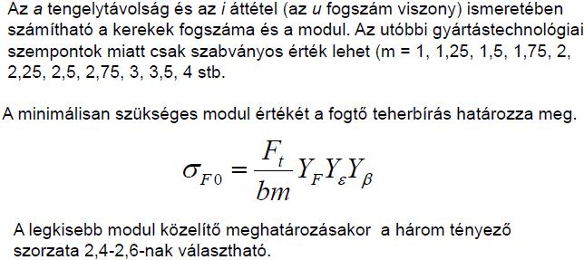 tengelytáv és az áttétel