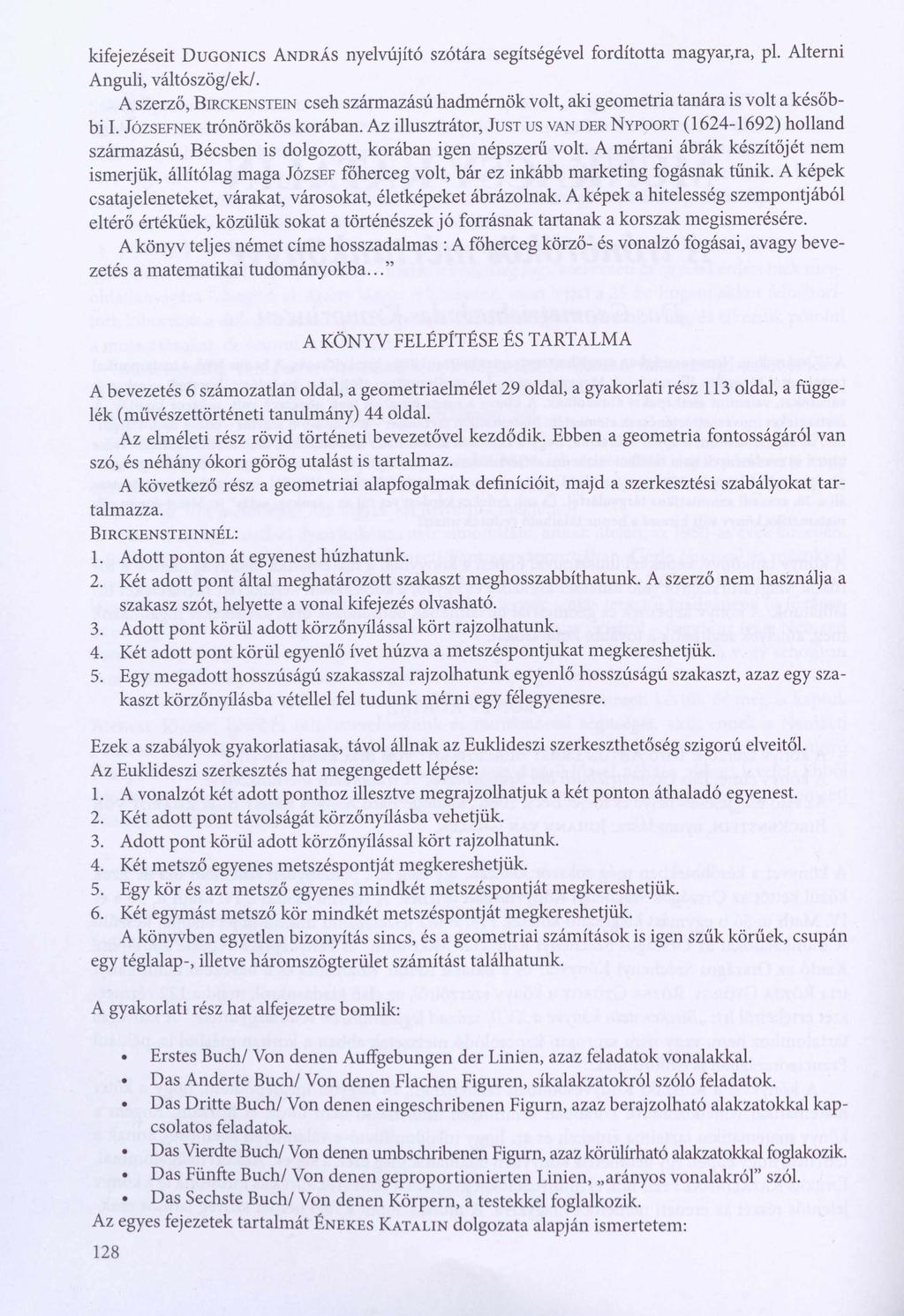 k ife je z é seit D u g o n ic s A n d r á s n y e lv ú jító s z ó tá ra seg ítség év el fo rd íto tta m a g y a r r a, pl. A lte rn i A n g u li, v á ltó sz ö g /e k /.