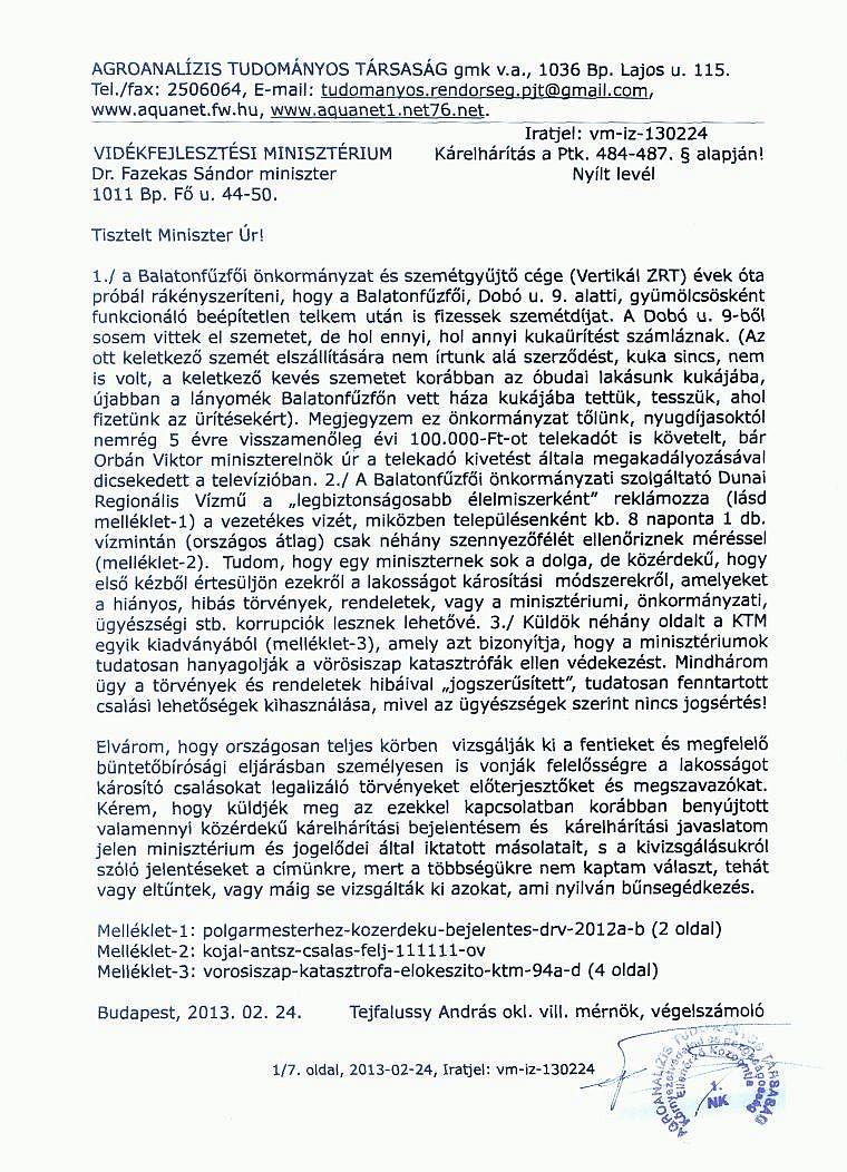 III. BALATONFŰZFŐI ÖNKORMÁNYZATI SZEMÉTSZOLGÁLTATÓI CSALÁS 6/22.