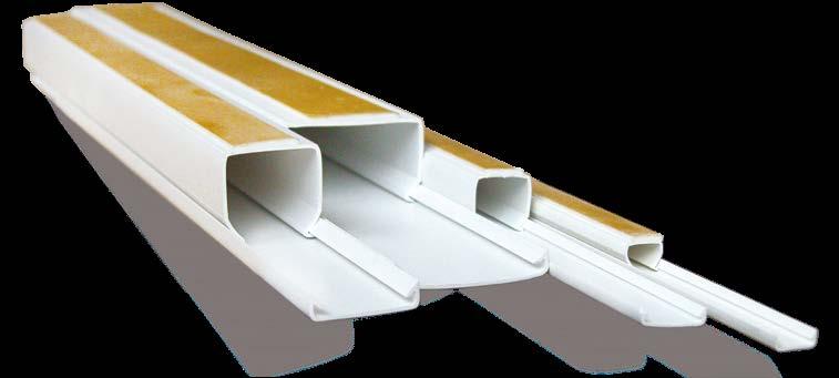 KÁBELCSATORNA / Self-adhesive cable trunking Anyaga/ Material: PVC Szín / Colour: fehér/white, RAL 9003