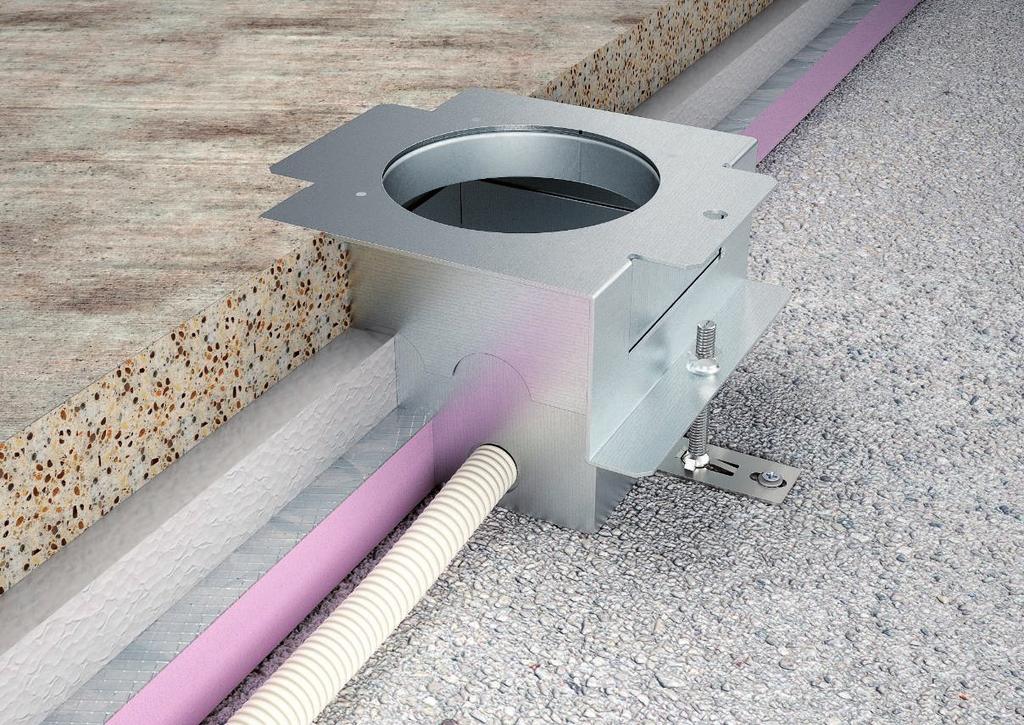 Esztrich szintű szintezőpont A betondoboz szintezőszegélye megfelelő stabilitást biztosít, és gondoskodik a terhelésnek a