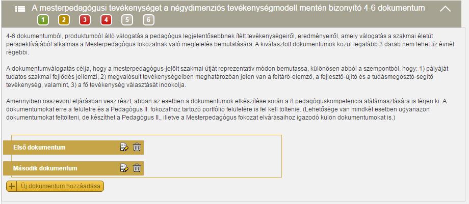 Háromféle módon lehet a dokumentumcsoport dokumentumait elérni: vagy a lenyílóvisszazárható ablak szürke sávjában lévő számozott piktogramra kattintva (ilyenkor az adott blokk olvasásra nyílik meg,