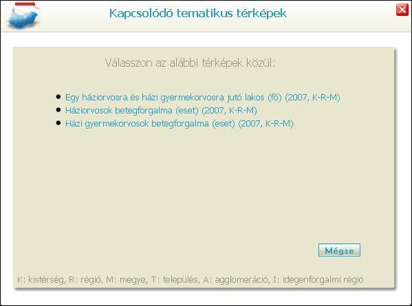 12. ábra: Térkép választás A beúszó ablakban ki kell választani a megjelenítendő térképet a nevére kattintva.