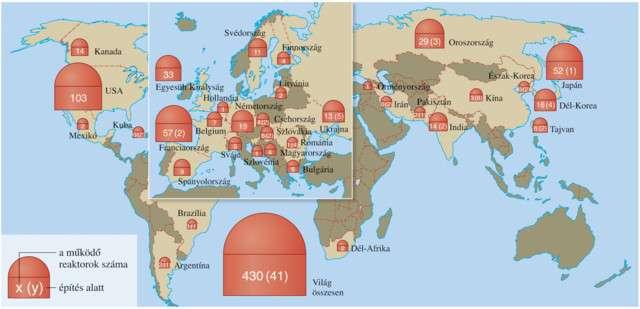18. Ismertesse a világ nukleáris energiatermelésének megoszlását a