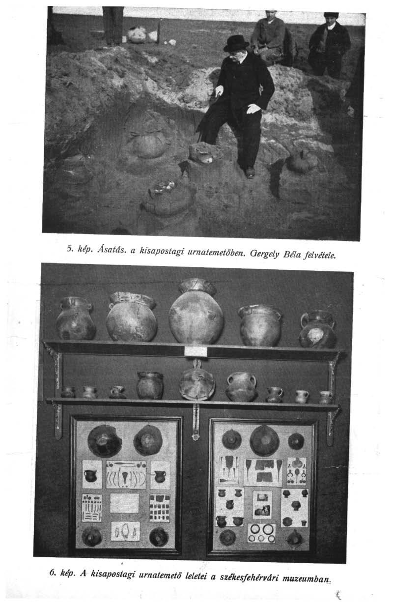 5. kép. Ásatás, a kisapostagi urnatemetőben. Gergely Béla felvétele.