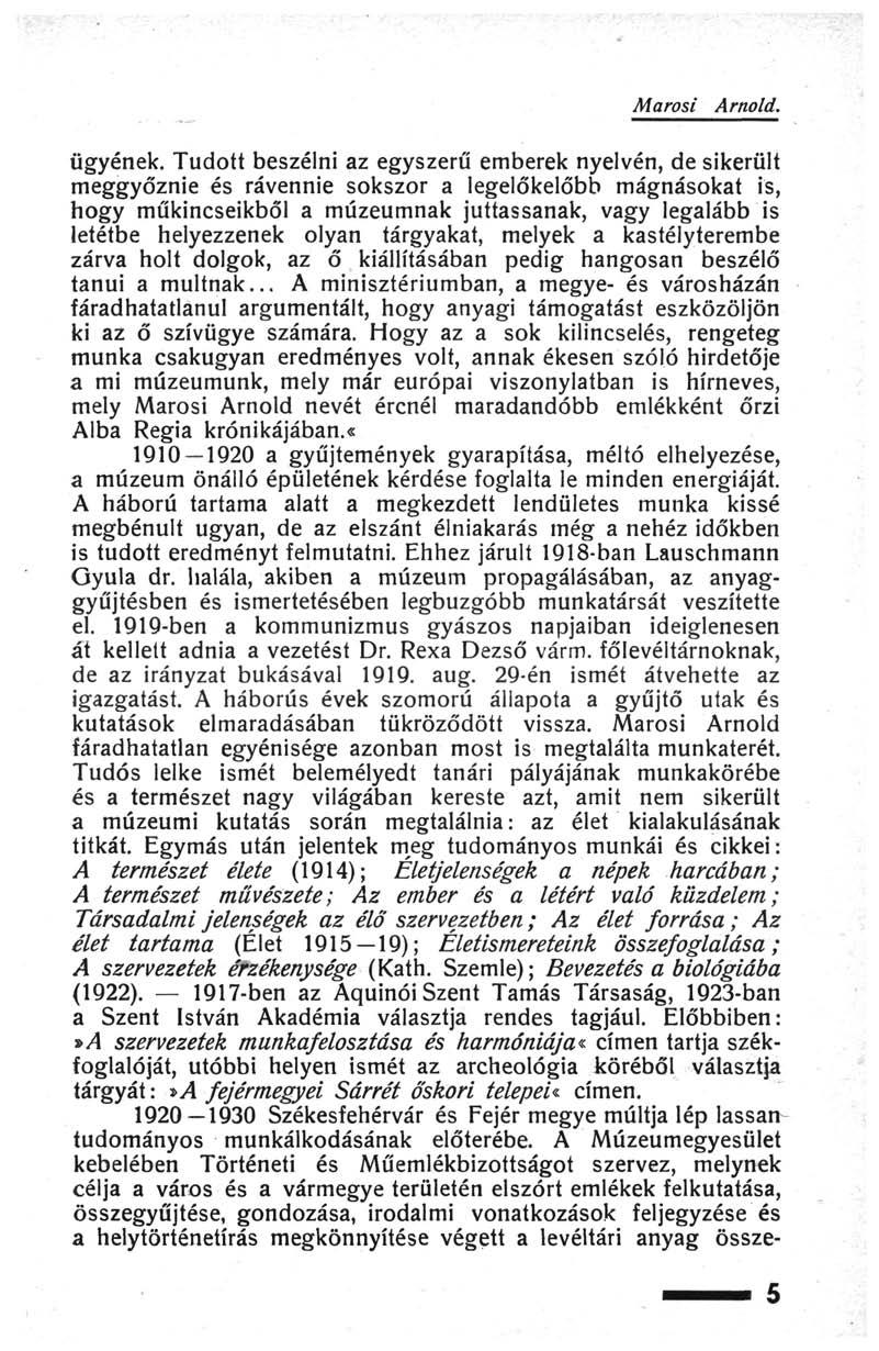 Marosi Arnold. ügyének.