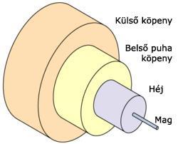 A belső köpeny általában valamilyen akril alapú anyag 245um átmérővel. Szerepe, hogy védje a belső magot, és a héjat a külső szennyeződésektől, és a mechanikai hatásoktól.