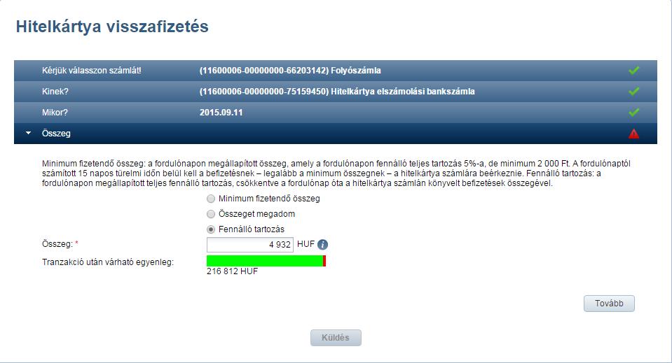 hitelkártya elszámolási számla megtekintése nélkül végezhető el a