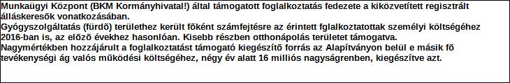 Támogatási program elnevezése: Támogató megnevezése: Bérköltséget támogató, kiváltó hatósági szrződések alapján kiutalt GINOP, közhaznú, közfoglalkoztatott, megváltozott munkakép.támogatások.