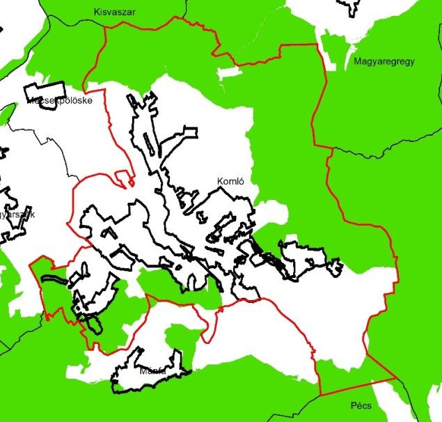 A településtől délre fekvő területek (Határi-tető erdőségei és a Sikondai-erdő-Varga-hegy) és az észak-északkeleti irányban található, Natura 2000 hálózatba is tartozó erdőterületek érintettek az