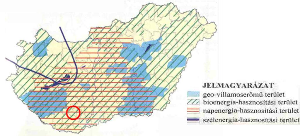 145 1.16-17 ábra: Megújuló energiaforrások hasznosítására javasolt területek (Forrás: Pylon Kft.) Biomassza, biogáz előállítására az ország területén mindenhol, így Komló területén is van lehetőség.