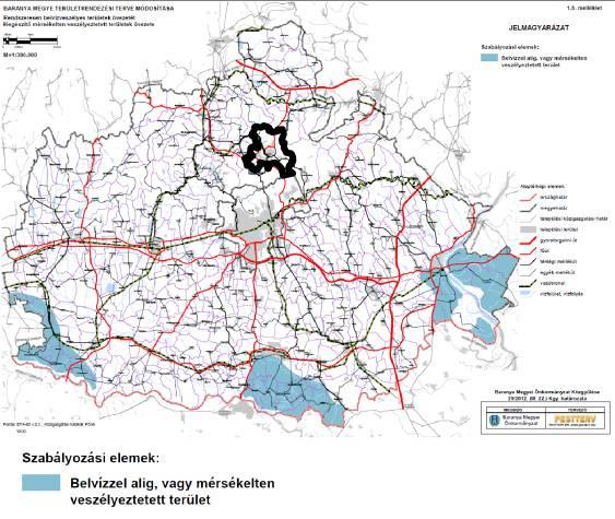 ábra: Magyarország belvíz által veszélyeztetett területei (Forrás: