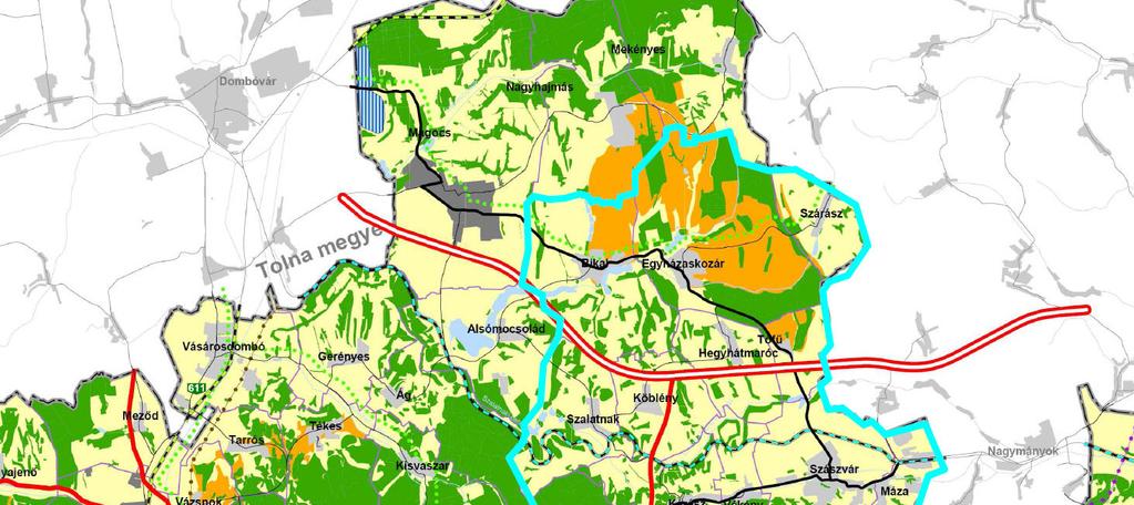 45 1.3.3 Komló a megyei területrendezési tervben 1.3-6.