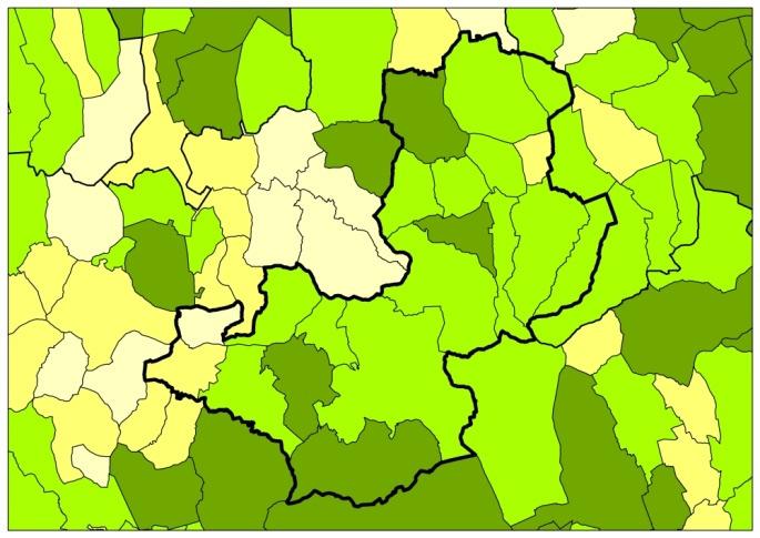 65 alacsonyabb a megyei (36,7%) és az országos átlagnál (39,7%) is, a járási átlaggal pedig megegyezik.