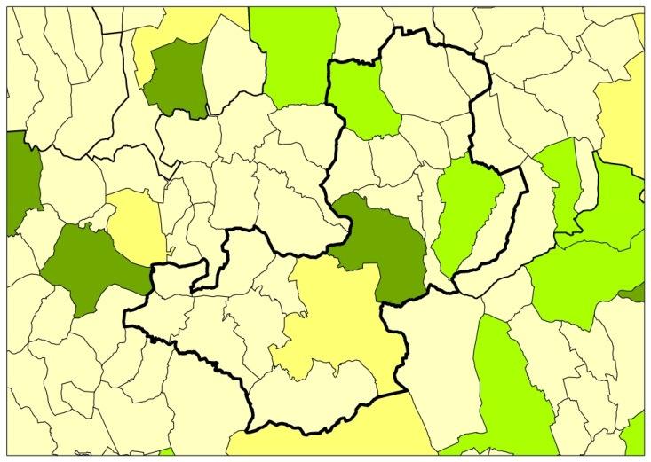 ábra: Működő vállalkozások aránya térségenként és méretkategóriánként (az összes százalékában), 2013.