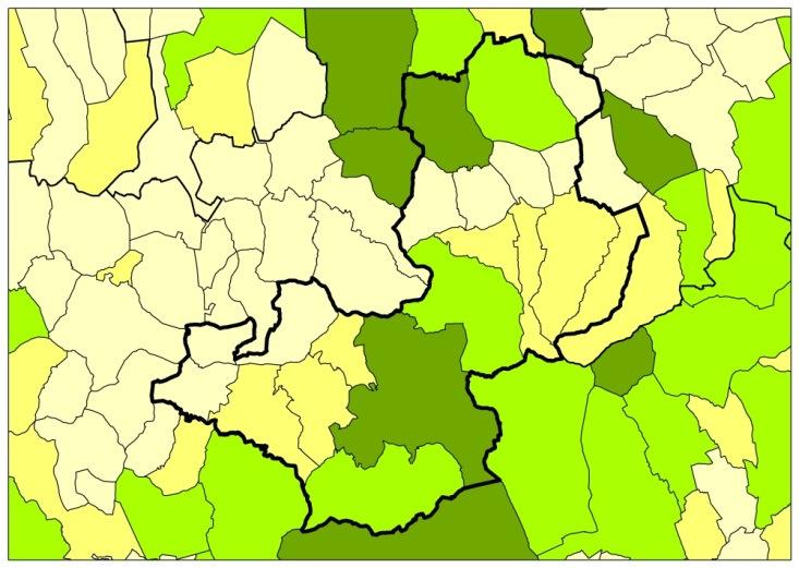 ábra: Egy (kereskedelmi és egyéb) szálláshelyre jutó eltöltött vendégéjszakák száma (db/év), 2013 Forrás: KSH Tájékoztatási adatbázis A legtöbb hazai településen a turizmusra, mint húzóágazatra