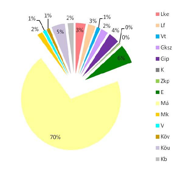 MARTONVÁSÁR TELEPÜLÉSRENDEZÉSI ESZKÖZÖK 34 TELEPÜLÉSSZERKEZETI TERV TERÜLETI MÉRLEG AZ ÚJ TSZT SZERINT Területfelhasználási kategória ha % Közigazgatási területe: 3125,30 ha Beépítésre szánt terület