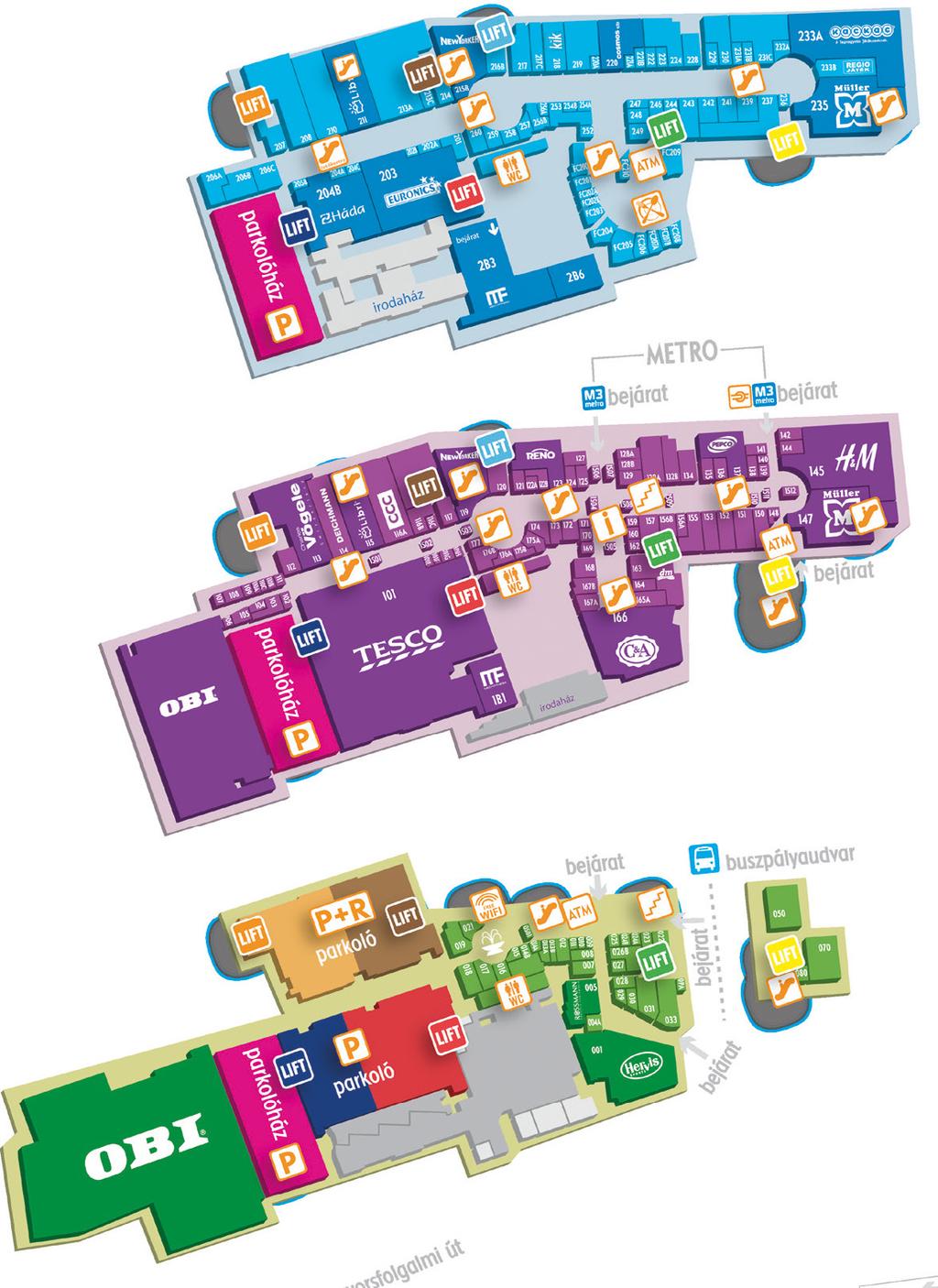 AJÁNDÉK Ajándék Parfüm 204A-C Ajándék Pláza 259 Ásványvilág 122A Cserépváros 170 Hepi Otthon 026B Póló Terminal 110C Regio Játék 233B Thomas Breitling 150 Thomas Jeans 124 Triumph 175A Veracrúz S4A