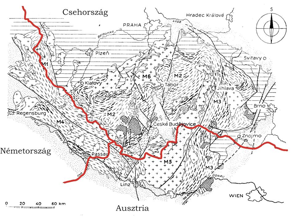 Distribution of examined fragments based on the volume percent of graphite 14. ábra: A Moldanubikum geológiai térképe (www.geotech.fce.vutbr.
