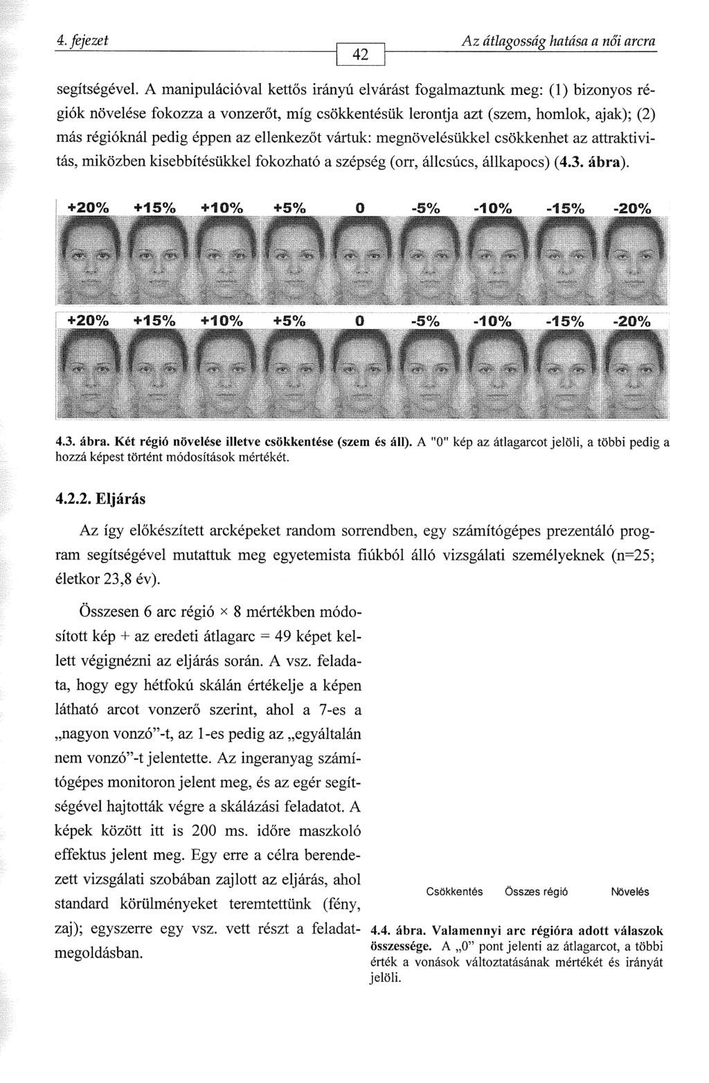 4. fejezet A z átlagosság hatása a női arcra 42 segítségével.