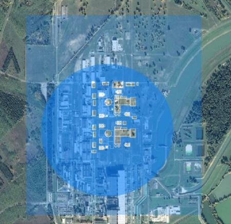 Figura 103: Zona de impact a centralei Paks II.