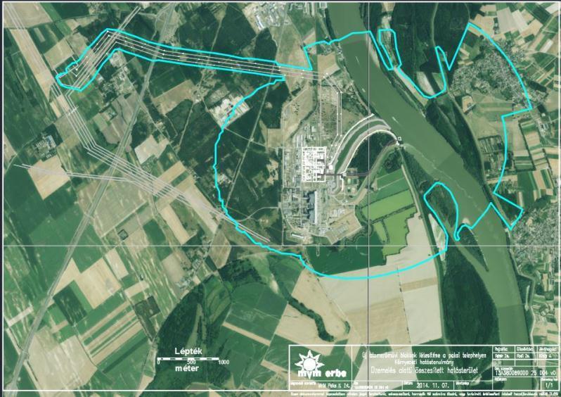 Figura 107: Zona cumulată de impact datorat funcţionării centralei Paks II.