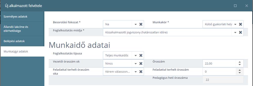 excel táblájában szükséges feltüntetni. Ilyen esetben a tanár nevéhez a "külső gyakorlati képzőhely" megnevezést kérjük felvinni.