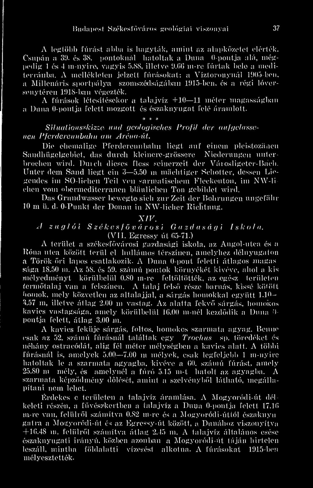 A mellékleten jelzett fúrásokat: a Víztoronynál 1905-ben, a Millenáris sportpálya szomszédságában 1915-ben, és a régi lóver senytéren 1918-ban végezték.